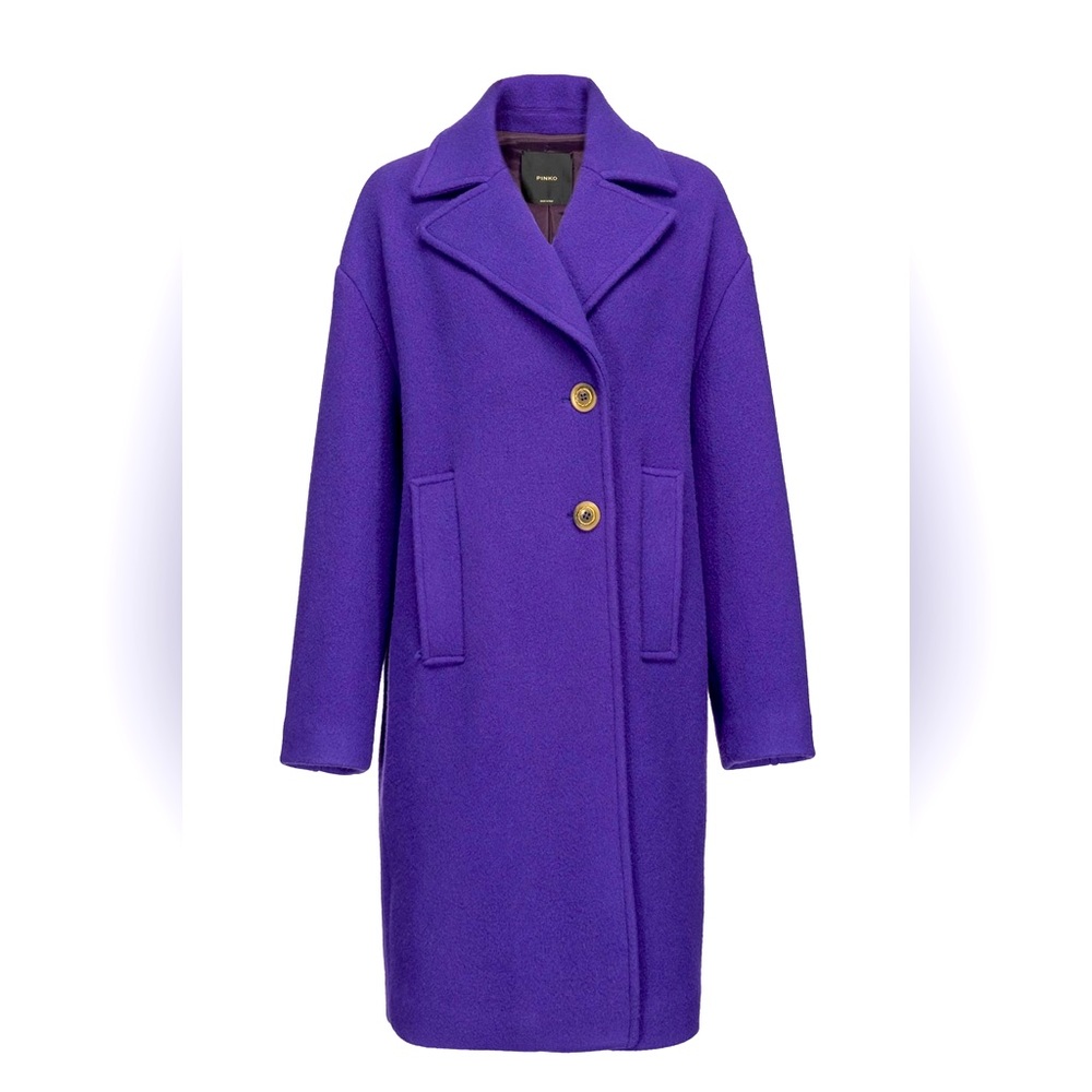 BRAND NEW! Current Season Never Worn PINKO Wool Cocoon Coat in Parachute Purple